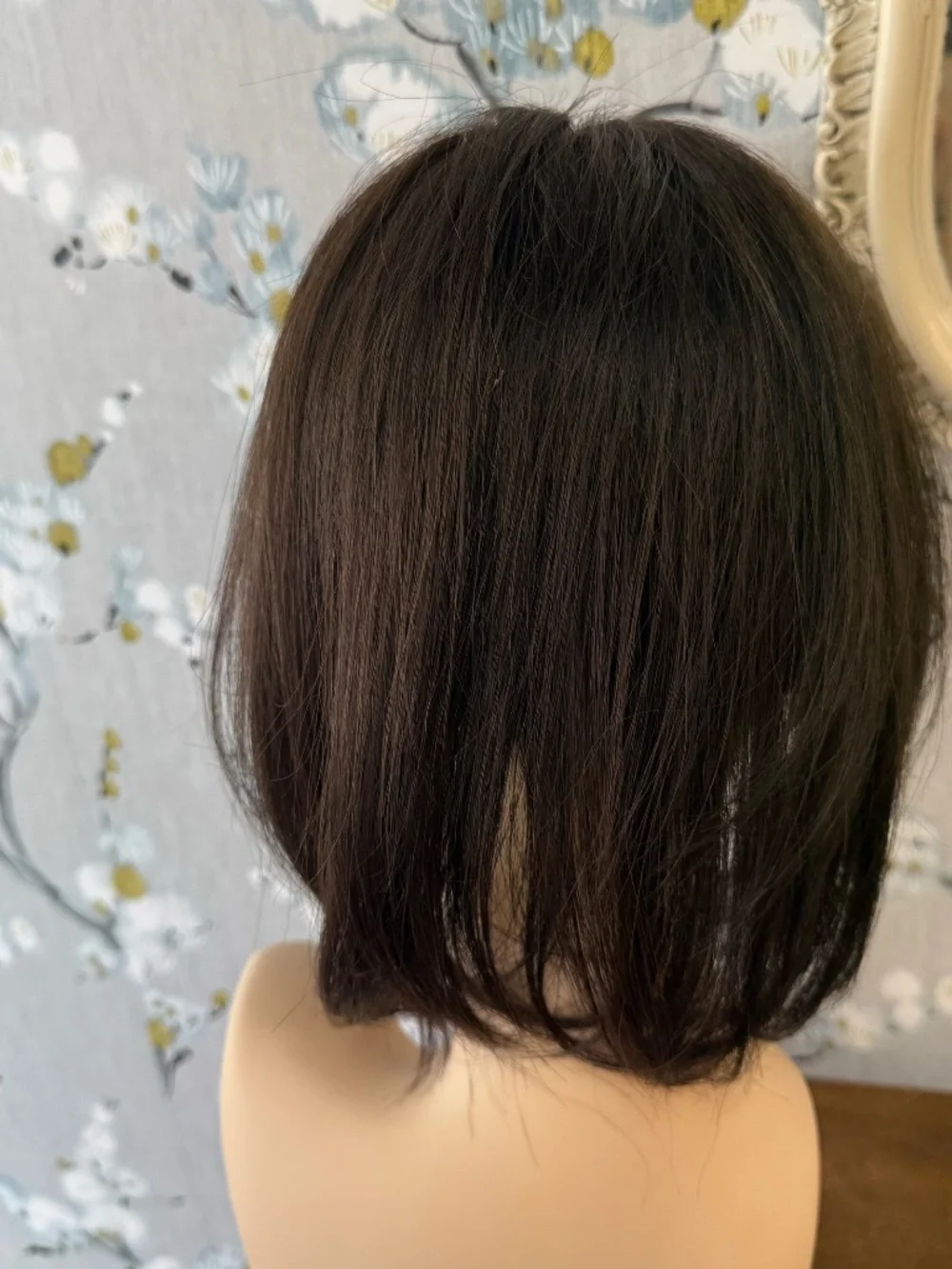 Human Hair Brown Topper, Lightweight lace base, no glue needed